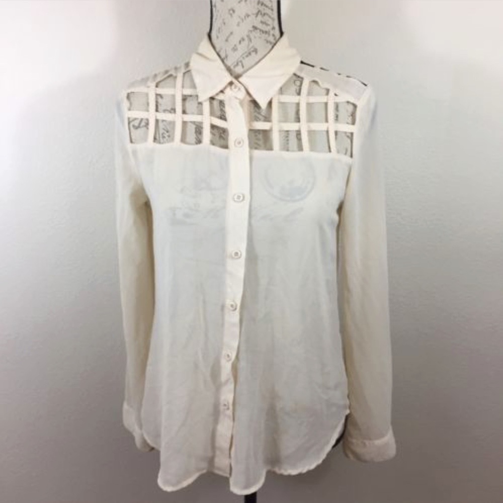 English Rose Button Up Blouse Size Medium